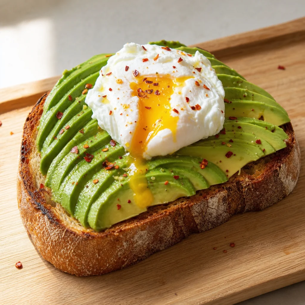 Healthy toast with poached eggs and avocado representing the nutrition guide